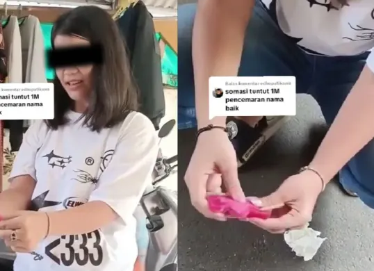 Wanita yang jadi sasaran hujatan karena tuduh pedagang es gabus. (Sumber: TikTok/@kang_koment)