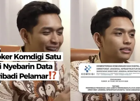 Seorang konten kreator Abil Sudarman mengungkap dugaan kebocoran data pribadi pelamar dalam proses rekrutmen Komdigi yang menggunakan Google Drive dan dinilai berisiko. (Sumber: Instagram/@abilsudarman)