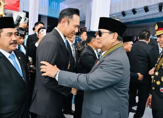 Menko Infra AHY menghadiri HUT ke-80 Bhayangkara di Lapangan Satlat Brimob Polri, Cikeas, Bogor, Jawa Barat, Rabu, 1 Juli 2026. (Sumber: Dok. Kemenko Infra)