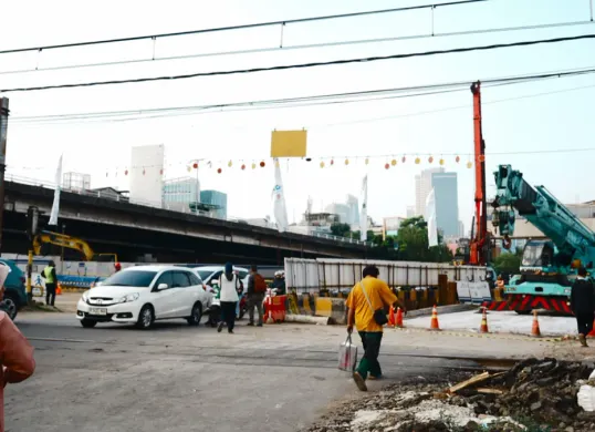 Proyek pembangunan Flyover Latumenten, Grogol, Jakarta Barat. (Sumber: Pemprov DKI Jakarta)