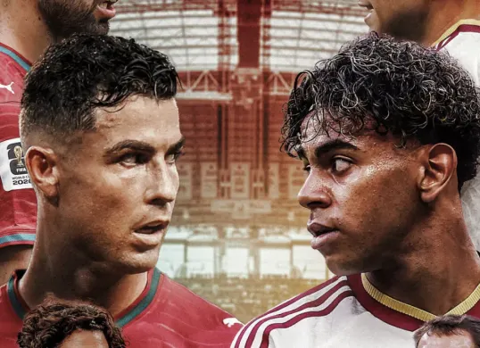 Pemain Portugal dan Spanyol bersiap menghadapi duel babak 16 besar Piala Dunia 2026 di AT&T Stadium, Dallas. Pertandingan dapat disaksikan melalui TVRI Nasional, TVRI Sport, serta layanan streaming resmi. (Sumber: X/@433)