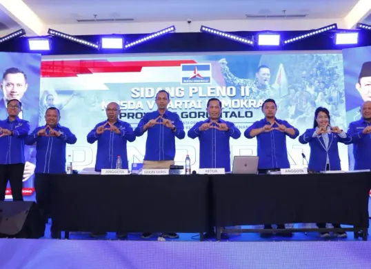 Musda DPD Partai Demokrat Gorontalo di Ballroom Hotel Fox, Kota Gorontalo, Minggu, 5 Juli 2026. (Sumber: Dok. Istimewa)