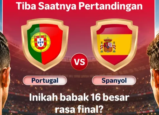 Cara nonton Piala Dunia 2026 Portugal vs Spanyol di babak 16 besar hari ini, Selasa, 7 Juli 2026. (Sumber: Instagram/@telkomsel)
