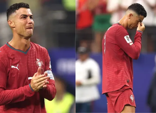 Potret Cristiano Ronaldo terlihat berlinang air mata. (Sumber: Instagram/@433)