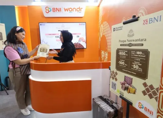 BNI menghadirkan berbagai promo bagi pengunjung Puspa Nuswantara 2026 yang berlangsung di Hall A JICC, Senayan, Jakarta Pusat, Rabu-Sabtu, 8-12 Juli 2026. (Sumber: Dok. Istimewa)