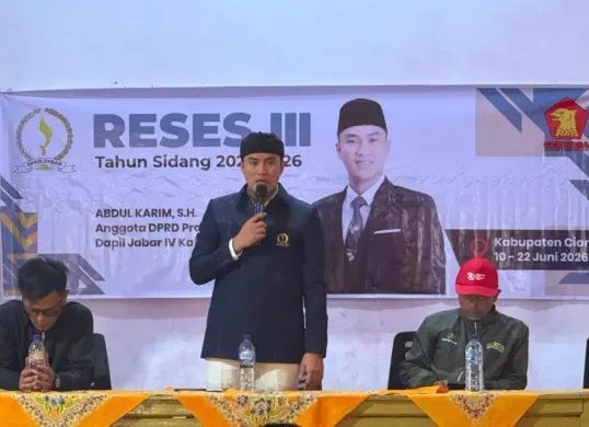 Anggota DPRD Jabar, Abdul Karim menggelar Reses III Tahun Sidang 2025-2026 di Desa Cikanyere, Kecamatan Sukaresmi, Kabupaten Cianjur, Rabu, 17 Juni 2026. (Sumber: Dok. Istimewa)