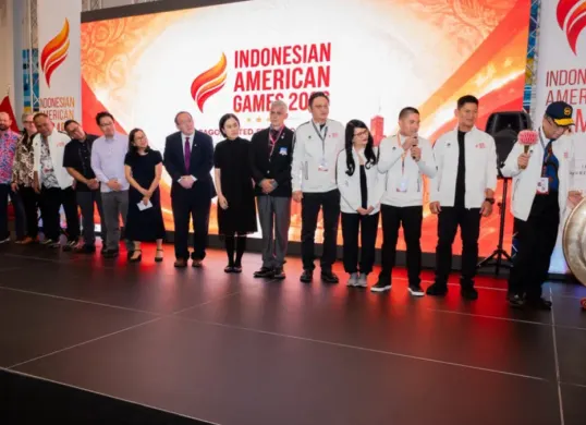 Potret pembukaan Indonesian American Games 2026 di Wintrust Sports Complex, Chicago, Illinois. (Sumber: Istimewa)