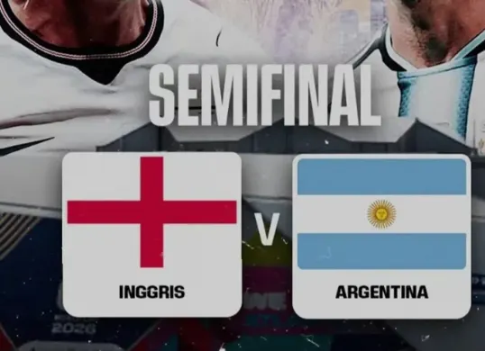 Prediksi susunan pemain Inggris vs Argentina di babak semifinal Piala Dunia 2026. (Sumber: Instagram/@tvrisports)