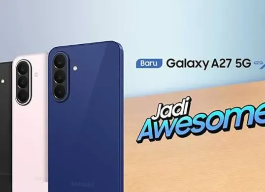 Samsung Galaxy A27 5G resmi meluncur di Indonesia dengan Snapdragon 6 Gen 3, fitur AI terbaru, layar Super AMOLED 120Hz, serta dukungan pembaruan Android hingga enam generasi. (Sumber: Samsung)