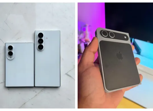 Simak perbedaan Samsung Galaxy Z Fold 8 dan iPhone Fold. (Sumber: X/@LeakerApple)