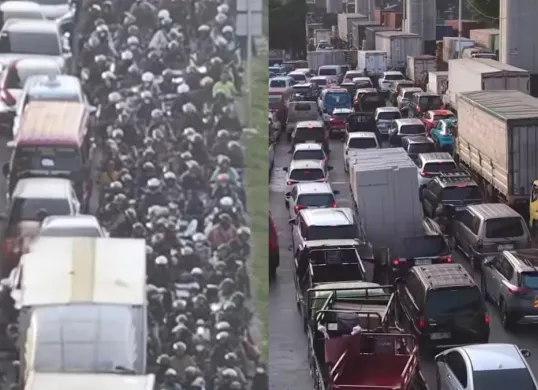 Kemacetan parah terjadi di Jalan Raya Cakung-Cilincing, Jakarta Timur, Selasa, 21 Juli 2026. (Sumber: Dok. Istimewa)