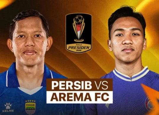 Live streaming Persib vs Arema FC di Piala Presiden 2026 hari ini dimulai pukul 19.30 WIB. (Sumber: Vidio)