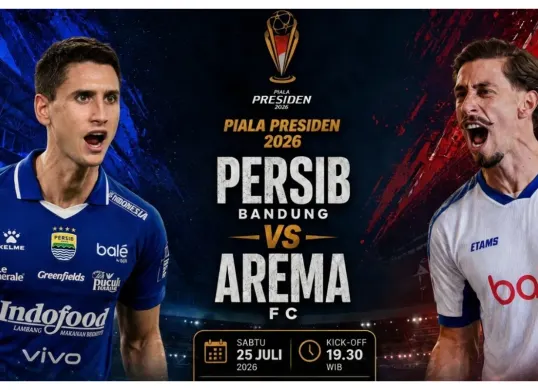 Link live streaming Persib Bandung vs Arema FC malam ini di Piala Presiden 2026. (Sumber: X/@TVRIJatim)