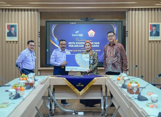 Penandatanganan Nota Kesepahaman dan Perjanjian Kerja Sama (PKS) antara bank bjb dan Yayasan Adi Upaya (Yasau) di Menara bank bjb,  Bandung, Rabu, 29 Juli 2026. (Sumber: Dok. Istimewa)