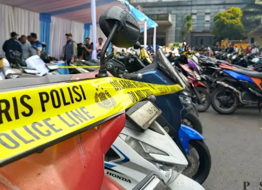 Barang bukti curanmor selama pelaksanaan Operasi Berantas Jaya 2026. (Sumber: Poskota/Ali Mansur)