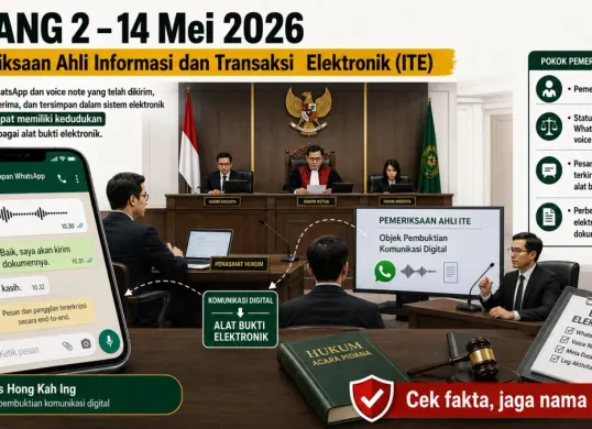 ILUSTRASI - Pentingnya kehati-hatian menggunakan WhatsApp serta verifikasi fakta dalam komunikasi digital karena pesan elektronik dapat menjadi alat bukti hukum di persidangan. (Sumber: Istimewa)