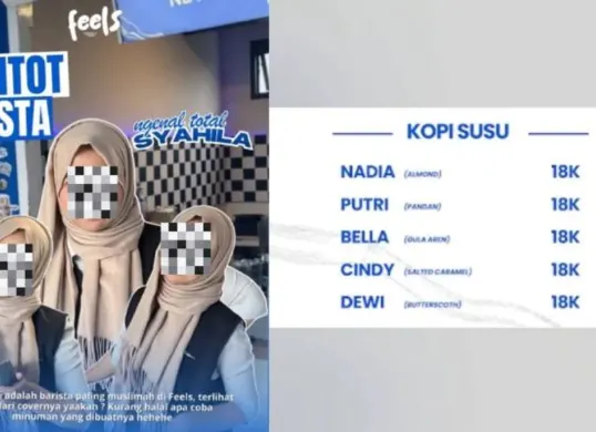 Kedai kopi Feels Coffee meminta maaf setelah promosi barista dengan singkatan yang dianggap tidak pantas viral di media sosial. (Sumber: X/@hanifproduktif)