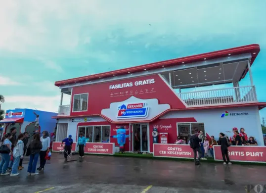 Gerai fasilitas gratis yang disediakan Pertamina di Rest Area KM 43 Tol Tangerang Merak. (Sumber: Poskota/ Veronica)