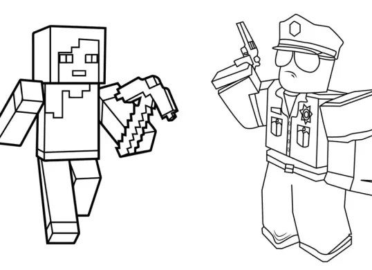 Contoh gambar mewarnai karakter Roblox yang sering digunakan sebagai aktivitas kreatif anak di rumah maupun di sekolah.(Sumber: Else.io)
