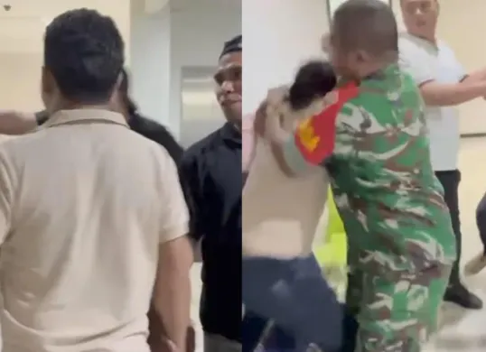 Waketum PSI Ronald A Sinaga alias Bro Ron dipukul oleh dua orang di kawasan Menteng, Jakarta Pusat, Senin, 4 Mei 2026. (Sumber: Istimewa)