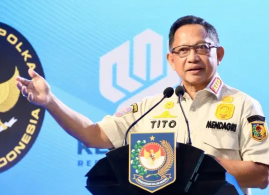 Mendagri Tito Karnavian di Ballroom Merumatta Senggigi Lombok, Kabupaten Lombok Barat, NTB, Selasa, 19 Mei 2026. (Sumber: Dok. Kemendagri)