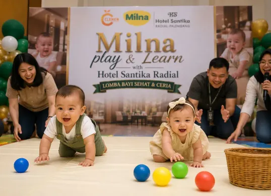 Hotel Santika Radial Palembang bersama Milna menggelar acara lomba bayi sehat dan ceria (Sumber: PT WMS)