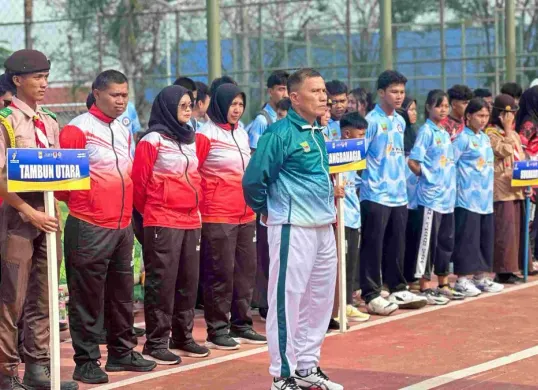 Pembukaan Popda ke-XIII tahun 2026 Kabupaten Bekasi di Lapangan Sport Plus Kecamatan Sukatani, Kabupaten Bekasi, Senin, 25 Mei 2026. (Sumber: Dok. Pemkab Bekasi)