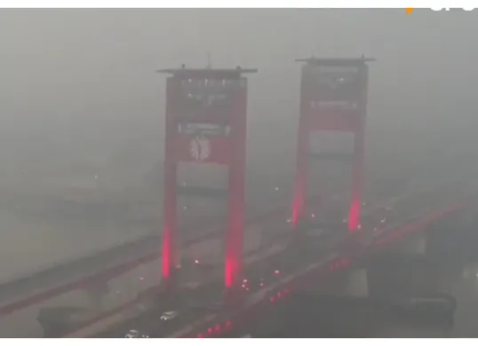 BMKG mencatat kualitas udara Palembang sangat berbahaya akibat kabut asap. (Sumber: X/@Spt_Nusantara)