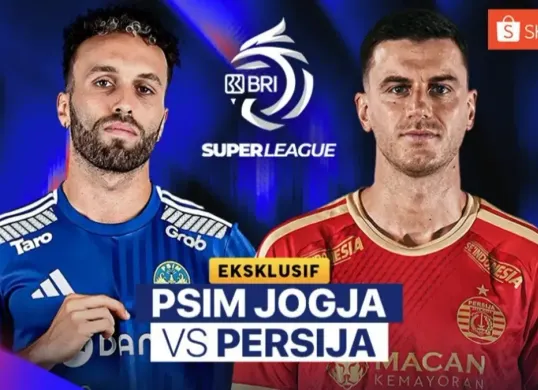 Live score hasil PSIM Jogja vs Persija Jakarta di Super League 2026/2027. (Sumber: Vidio)