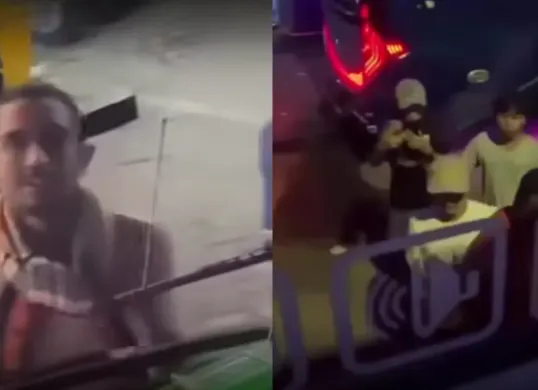 Sejumlah orang yang diduga menyerang bus EPA Persib U-18 di Tol Batang, Jawa Tengah. (Sumber: Tangkapan layar Instagram/@infoligaindonesia)