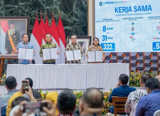Penandatanganan kerja sama Bank Jakarta digelar di Balai Agung, Balai Kota Jakarta, Gambir, Jakarta pusat, Senin 12, Oktober 2026. (Sumber: Dok. Istimewa)