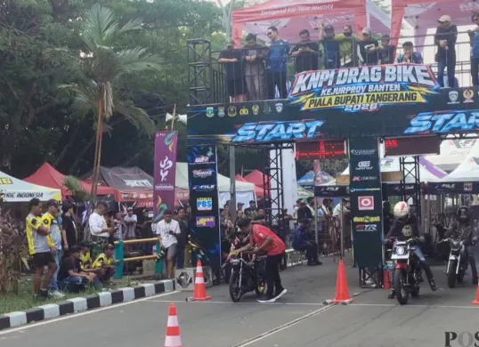 Ajang Drag Bike Piala Bupati Tangerang di kawasan Puspemkab Tangerang, Banten, Sabtu-Minggu, 17-18 Oktober 2026. (Sumber: Poskota/Veronica Prasetio)