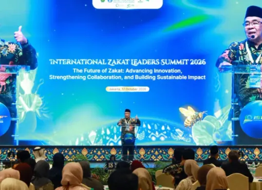 Ketua Baznas RI, Sodik Mudjahid, saat membuka gelaran International Zakat Leader Summit, Sabtu, 17 Oktober 2026. (Sumber: Baznas)