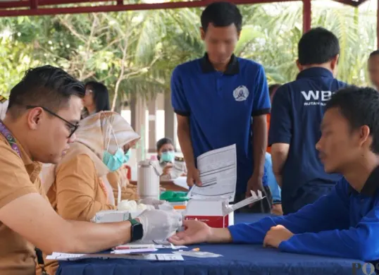 Kegiatan skrining HIV di Rutan Kelas I Tangerang. (Sumber: Poskota/Veronica)