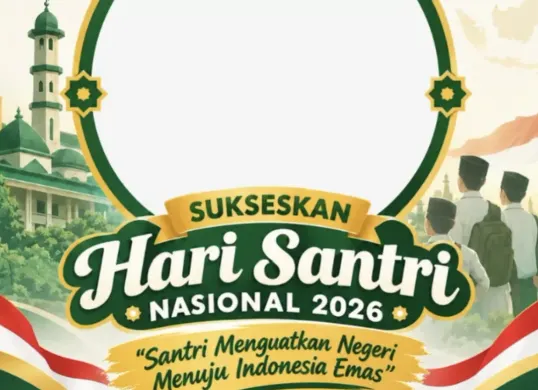 Twibbon Hari Santri 2026 dapat digunakan untuk memeriahkan peringatan 22 Oktober sekaligus menyebarkan semangat santri melalui media sosial. (Sumber: Twibonize)