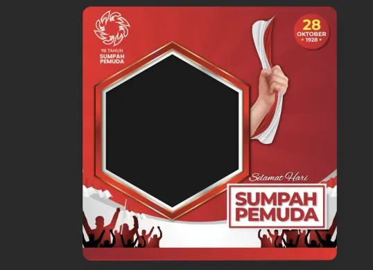 Twibbon Hari Sumpah Pemuda 2026 bisa digunakan untuk memeriahkan peringatan 28 Oktober sekaligus menyebarkan semangat persatuan, perjuangan, dan kepedulian generasi muda. (Sumber: Twibonize)