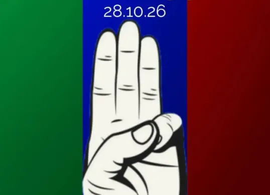 Simbol warna hijau, biru, dan merah jelang demo nasional 28 Oktober 2026 (Dok. Instagram/jogjamemanggilofficial)