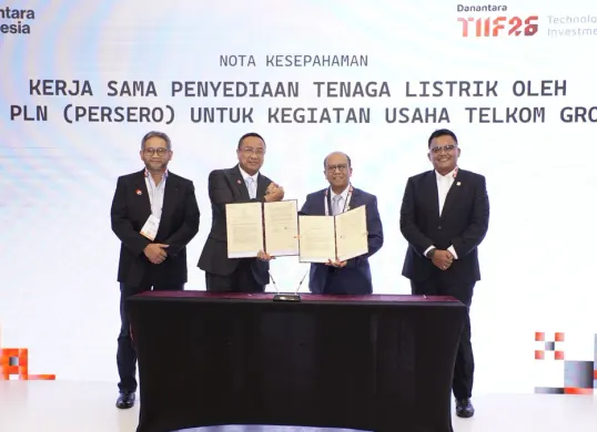 Telkom melalui operating company NeutraDC bersama Danantara Indonesia, PLN, dan mitra pengelola kawasan industri terpadu mendorong pengembangan National AI Data Center Hub dengan pendekatan berbasis kawasan industri. (Sumber: Dok. Telkom)