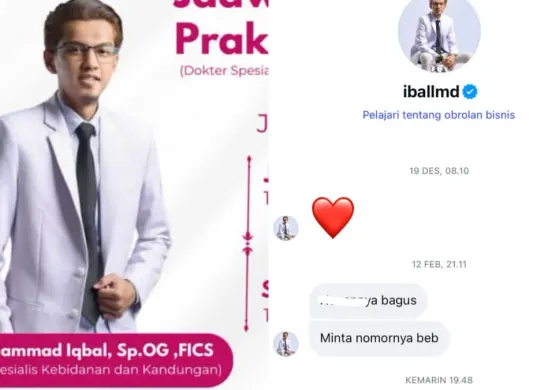 Akun Instagram dokter Muhammad Iqbal ramai dicari setelah terseret kasus dugaan pelecehan verbal terhadap seorang perempuan. (Sumber: Kolase/Threads)