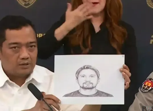 Polda Metro Jaya mengantongi dua sketsa wajah terduga pelaku pengeroyokan yang menewaskan Bambang Setiyawan, 59 tahun, warga Pejompongan, Jakarta Pusat, dalam kerusuhan usai demonstrasi pada 27 Agustus 2026. (Sumber: Pos Kota/ Ali Mansur)