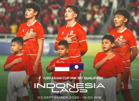 Link live streaming Laos vs Timnas Indonesia U-20 akan tersaji malam ini, Kamis, 3 September 2026, dalam Kualifikasi Piala Asia U-20 2027. (Sumber: X/@FansBolaja)