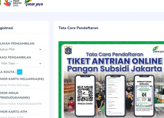 Link antrean KJP Pasar Jaya hanya dapat diakses sesuai jadwal yang sudah ditentukan. (Sumber: Tangkapan Layar/Perumda Pasar Jaya)