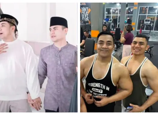 Foto yang diduga menampilkan Ustaz Riza Muhammad tengah berpegangan tangan dengan seorang pria memicu beragam tanggapan warganet. (Sumber: X/@alayy)