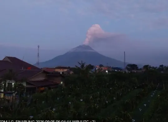 Sejumlah gunung api di Indonesia mengalami aktivitas erupsi dalam waktu yang berdekatan pada Senin, 7 September 2026. (Sumber: magma.esdm.go.id)