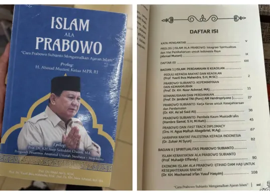 Informasi lengkap soal isi buku Islam ala Prabowo, penulis, penerbit, jumlah halaman, serta tema yang dibahas di dalamnya. (Sumber: X/@independentjawa)