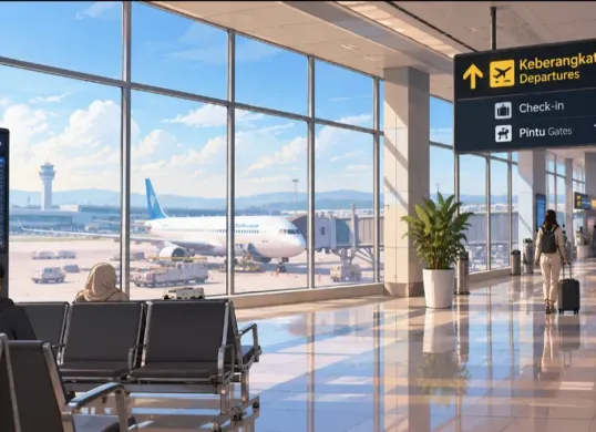 Ilustrasi - Cara batalkan tiket pesawat imbas Bandara Soekarno-Hatta ditutup karena erupsi Gunung Anak Krakatau. (Sumber: ChatGPT)