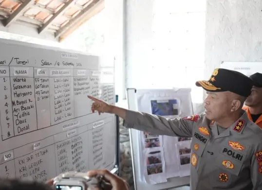 Polda Banten menyiapkan pos antemortem sebagai langkah kesiapsiagaan dalam pencarian rombongan media yang belum dapat dihubungi setelah berangkat menuju kawasan Gunung Anak Krakatau (GAK), Kabupaten Pandeglang, Banten. (Sumber: Polda Banten)