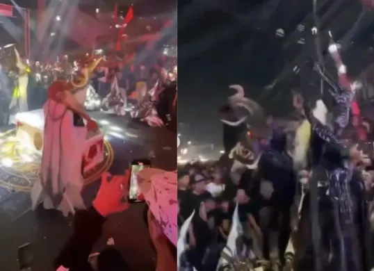 Simbang Kulon Night Carnival 2026 di Desa Simbang Kulon, Pekalongan, menjadi sorotan setelah penampilan peserta dinilai mengandung simbol satanis (Sumber: Instagram)