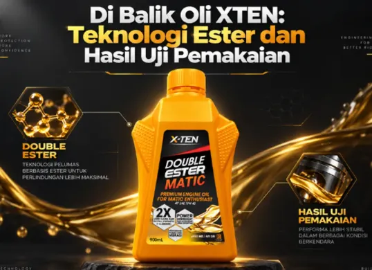 XTEN hadir sebagai alternatif oli motor, pilihan untuk motor matic, bebek, dan sport serta pentingnya mencocokkan SAE, API, dan JASO. (Sumber: Planet Ban)