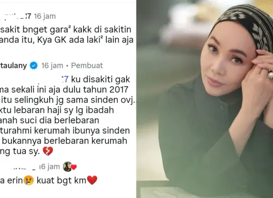 Nama Dewi Gita terseret isu dugaan perselingkuhan Andre Taulany dengan sinden OVJ pada 2017 yang dibongkar Erin Wartia. (Sumber: Instagram/@erintaulany dan @dewigita01)